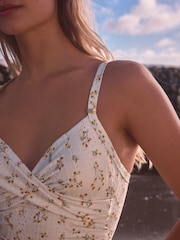 White Floral Broderie Tummy Control Swimsuit - Image 5 of 6