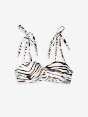 Mint Velvet Zebra Print Cupped Bikini Top - Image 5 of 7