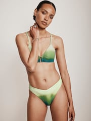 Mint Velvet Green Tie Dye V Front High Leg Bikini Briefs - Image 3 of 7