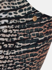 Mint Velvet Charcoal Snake Tummy Control One Shoulder Cutout Swimsuit - Image 8 of 8