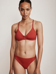 Mint Velvet Rust Orange High Leg Bikini Briefs - Image 1 of 5