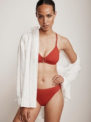 Mint Velvet Rust Orange High Leg Bikini Briefs - Image 3 of 5