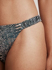Mint Velvet Charcoal Snake Tanga Bikini Briefs - Image 2 of 3