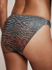 Mint Velvet Charcoal Snake Tanga Bikini Briefs - Image 3 of 3