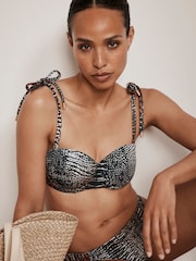 Mint Velvet Snake Underwired Cupped Bikini Top - Image 4 of 8