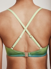Mint Velvet Green Tie Dye Triangle Hardware Bikini Top - Image 2 of 8