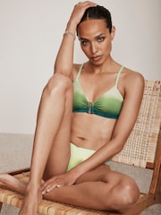 Mint Velvet Green Tie Dye Triangle Hardware Bikini Top - Image 3 of 8