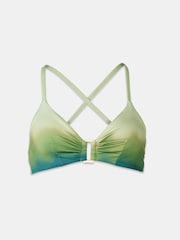 Mint Velvet Green Tie Dye Triangle Hardware Bikini Top - Image 6 of 8