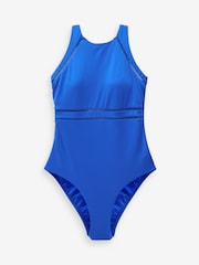 Cobalt Blue High Neck Tummy Control Shaping Swimsuit - Image 6 of 6