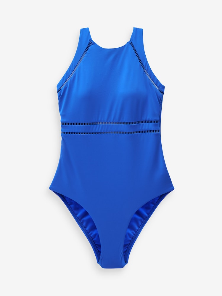 Cobalt Blue High Neck Tummy Control Shaping Swimsuit - Image 6 of 6