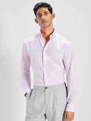 Light Pink Slim Fit Easy Care Oxford Shirt - Image 1 of 8