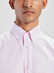 Light Pink Slim Fit Easy Care Oxford Shirt - Image 4 of 8