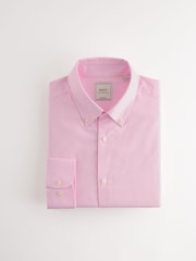 Light Pink Slim Fit Easy Care Oxford Shirt - Image 6 of 8