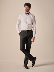 White/Black Skinny Fit Single Cuff Shirt And Bow Tie Pack - Image 2 of 4