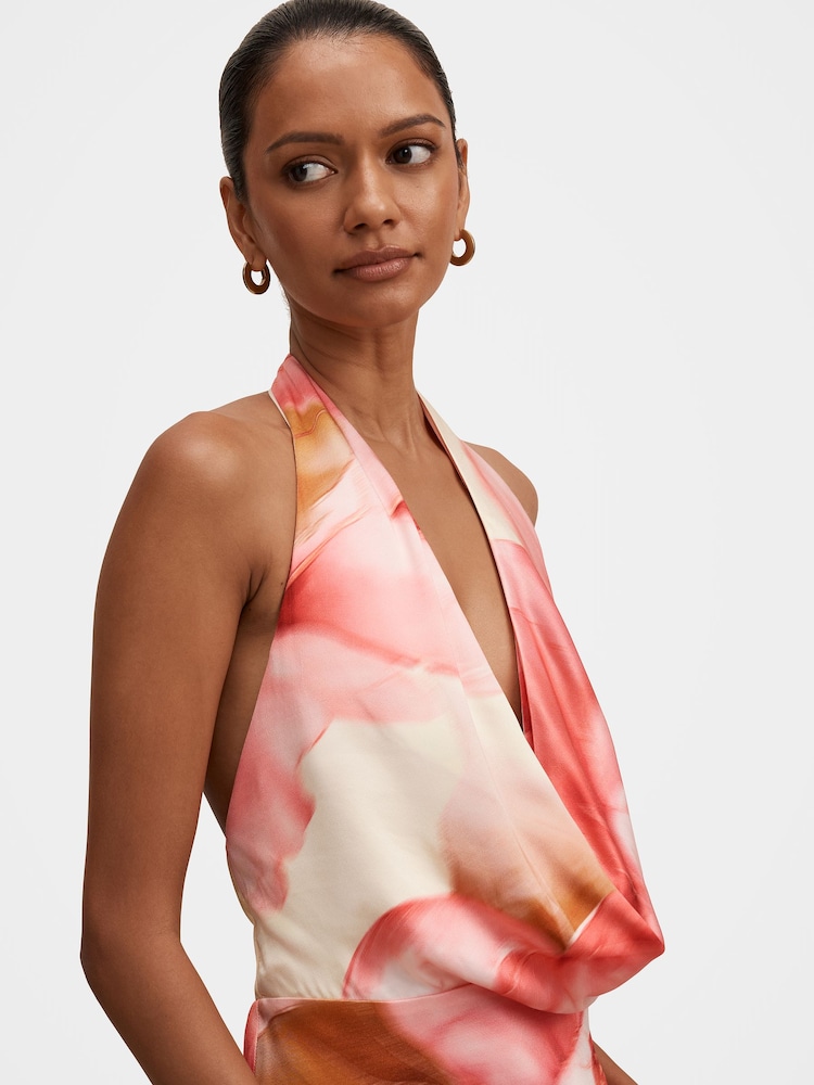 Forever New Cream Becca Petite Cowl Halter Neck Satin Gown - Image 4 of 4 Forever New Cream Becca Petite Cowl Halter Neck Satin Gown - Image 4 of 4