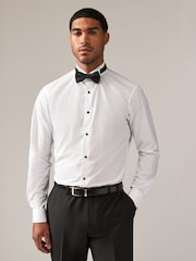 White/Black Slim Fit Double Cuff Regular Fit Shirt And Bow Tie Pack - Image 2 of 8