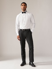 White/Black Slim Fit Double Cuff Regular Fit Shirt And Bow Tie Pack - Image 3 of 8