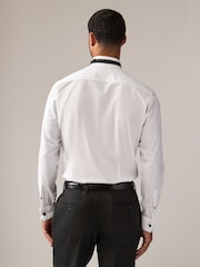 White/Black Slim Fit Double Cuff Regular Fit Shirt And Bow Tie Pack - Image 4 of 8