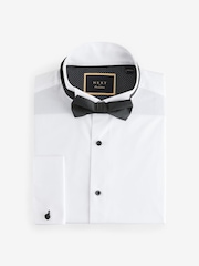 White/Black Slim Fit Double Cuff Regular Fit Shirt And Bow Tie Pack - Image 7 of 8