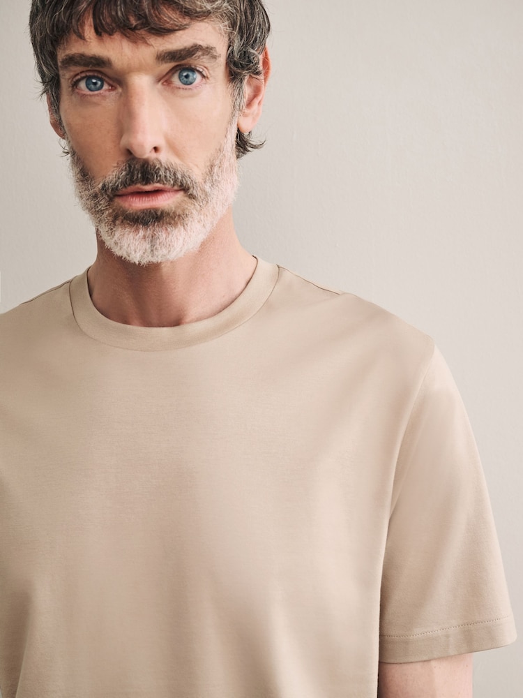 Stone Neutral Signature Supima T-Shirt - Image 1 of 7