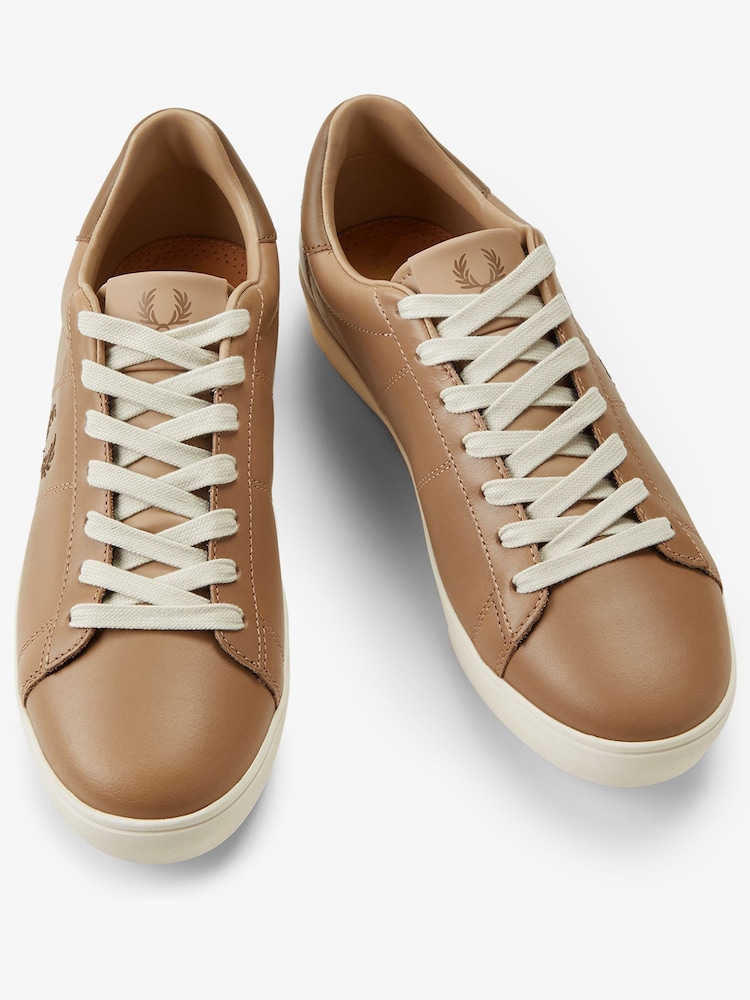 Fred Perry Spencer Leather Brown Trainers - Image 2 of 4