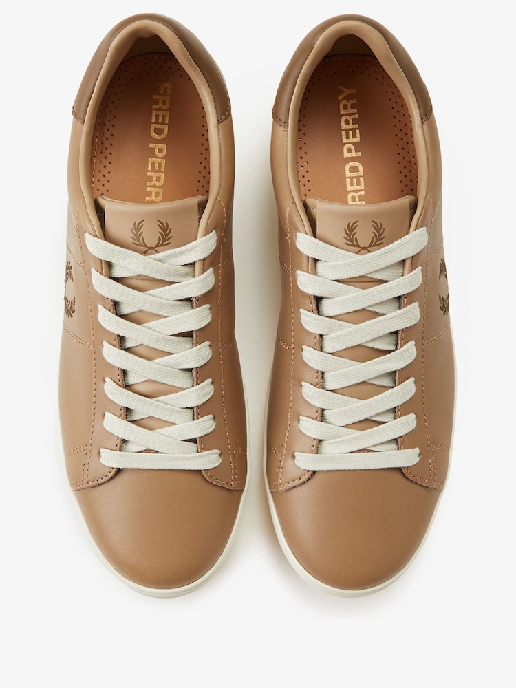 Fred Perry Spencer Leather Brown Trainers - Image 3 of 4