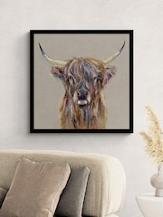 Artko Black Highland Cow by Louise Luton Framed Art - Image 1 of 3