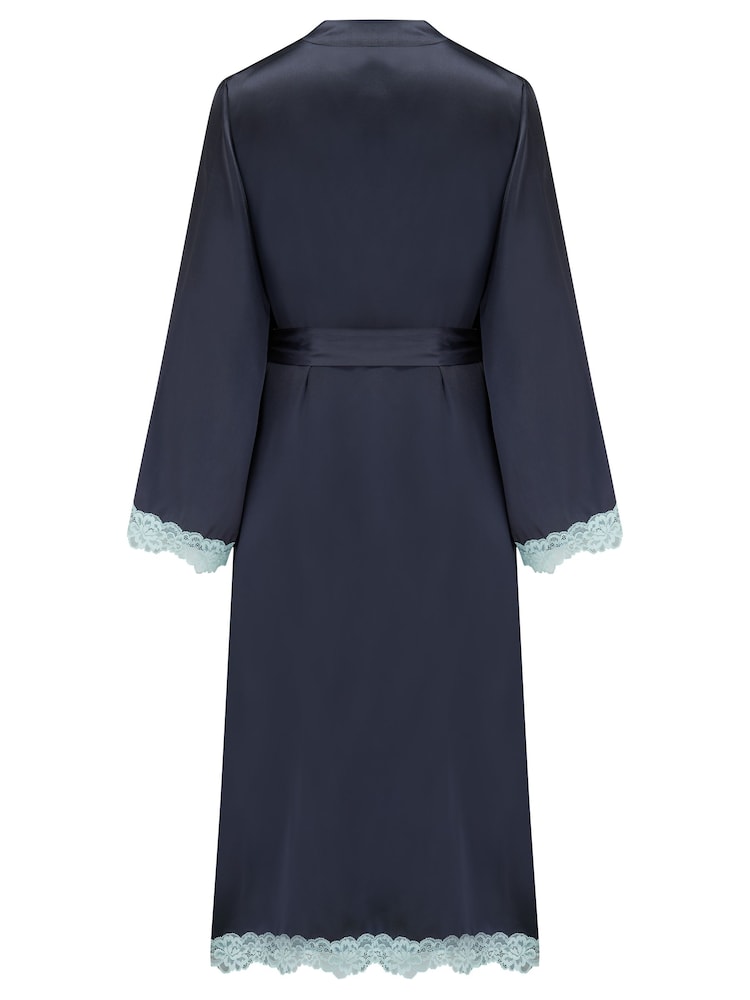 Pour Moi Grey Dusk Satin Kimono Sleeve Midi Gown - Image 4 of 4
