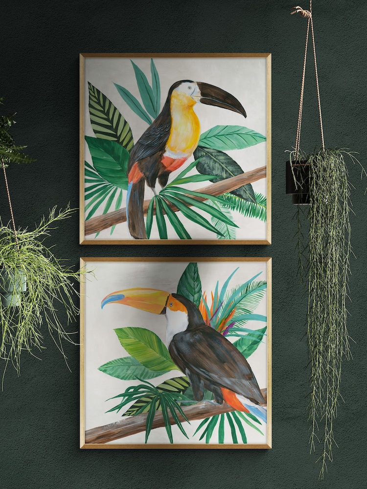 Artko Gold Tropical Birds SET OF 2 by Lily K Framed Art - Image 1 of 3