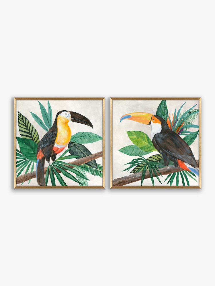 Artko Gold Tropical Birds SET OF 2 by Lily K Framed Art - Image 2 of 3