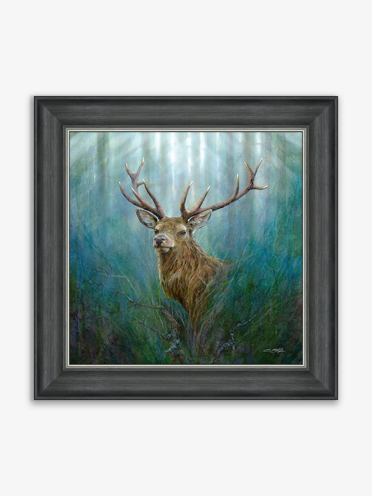 Artko Grey Red Deer Stag by Chris Sharp Framed Art - Image 2 of 3