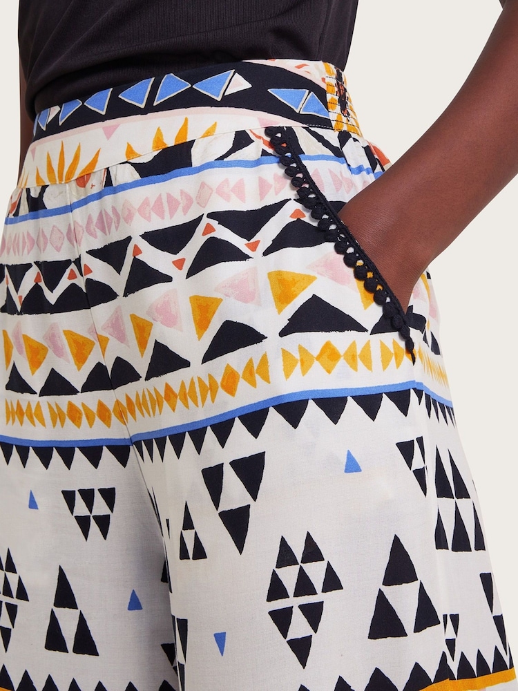 Monsoon Natural Corey Print Trousers - Image 5 of 5