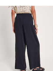 Monsoon Black Lana Wide Leg Trousers With Linen - Image 2 of 5