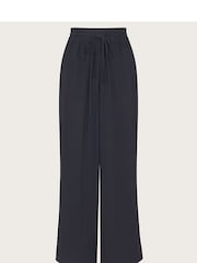 Monsoon Black Lana Wide Leg Trousers With Linen - Image 5 of 5