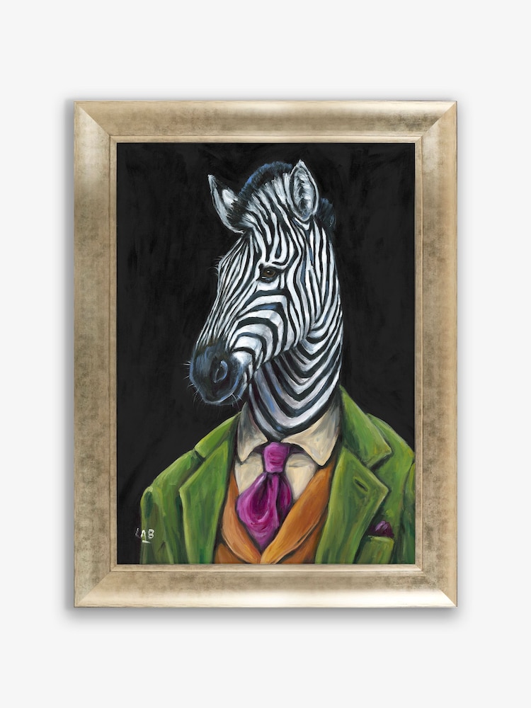Artko Gold Zachariah Zebra by Louise Brown Framed Art - Image 2 of 3