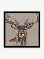Artko Black Monarch Stag by Louise Luton Framed Art - Image 2 of 3