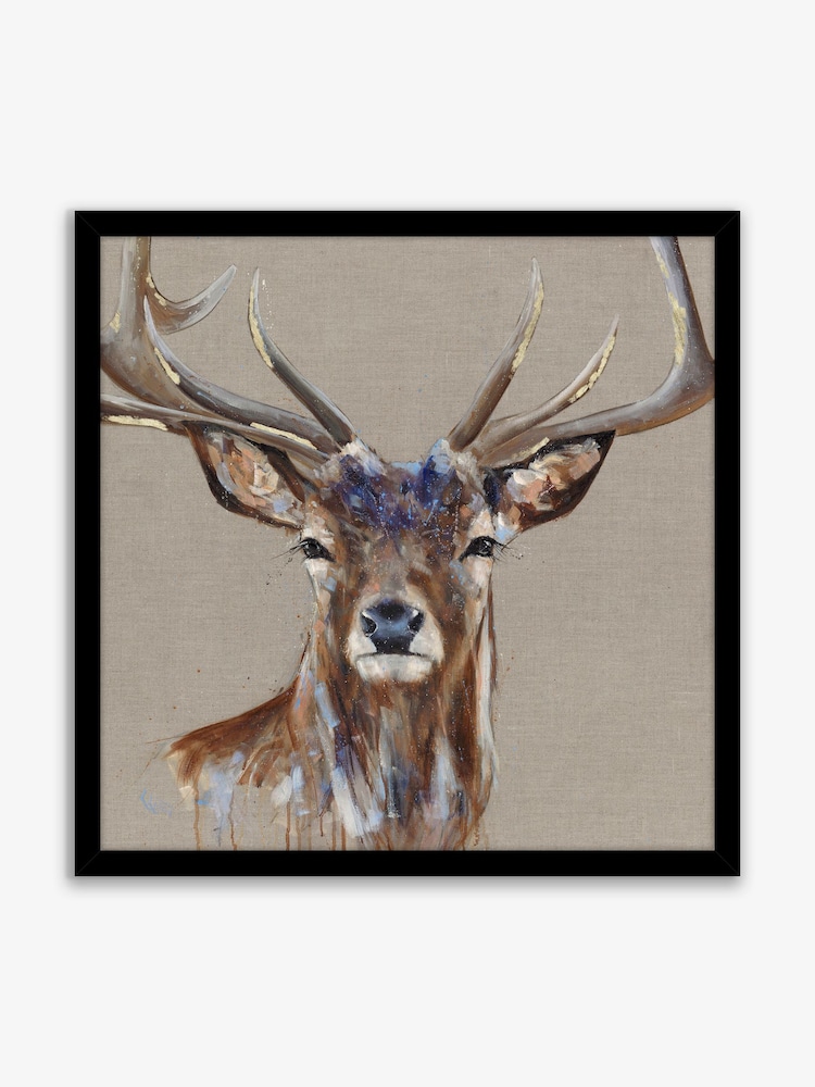 Artko Black Monarch Stag by Louise Luton Framed Art - Image 2 of 3