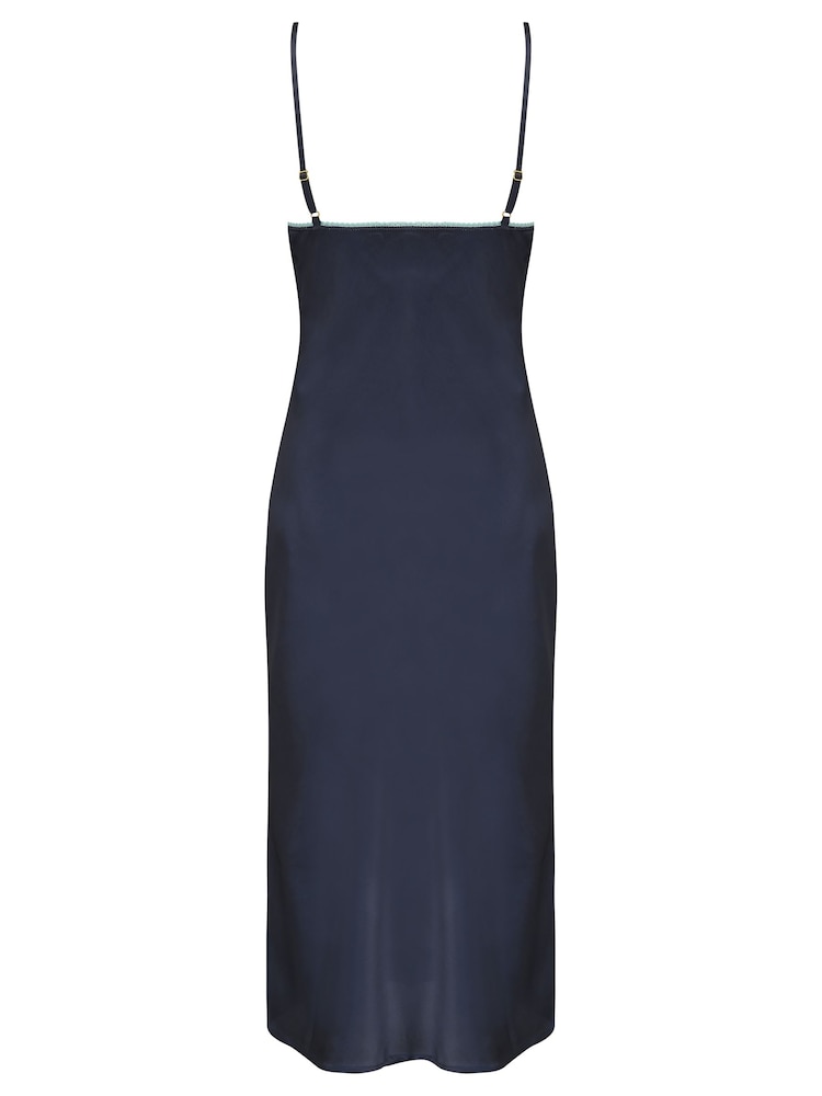 Pour Moi Grey Dusk Satin and Lace Midi Chemise - Image 4 of 4