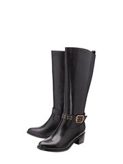 Ravel Black Leather Zip-Up Knee High Boots - Image 2 of 4
