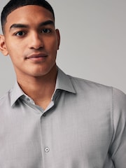 Grey/White/Gingham Regular Fit Single Cuff Easy Care Shirts 3 Pack - Image 5 of 10