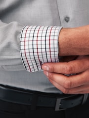 Grey/White/Gingham Regular Fit Single Cuff Easy Care Shirts 3 Pack - Image 6 of 10