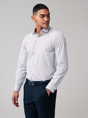 Grey/White/Gingham Regular Fit Single Cuff Easy Care Shirts 3 Pack - Image 7 of 10