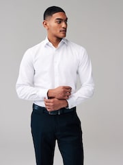 Grey/White/Gingham Regular Fit Single Cuff Easy Care Shirts 3 Pack - Image 8 of 10
