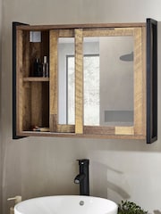 Natural Bronx Sliding Door Double Mirror Cabinet - Image 2 of 8