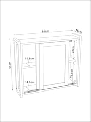 Natural Bronx Sliding Door Double Mirror Cabinet - Image 5 of 8