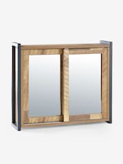 Natural Bronx Sliding Door Double Mirror Cabinet - Image 6 of 8