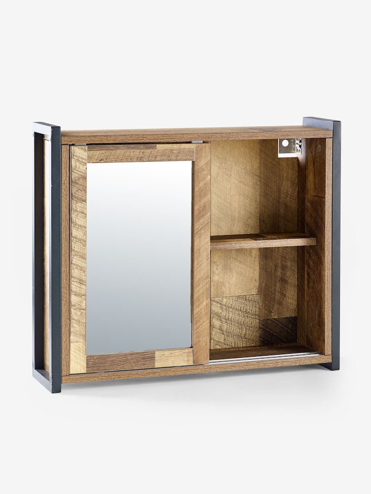 Natural Bronx Sliding Door Double Mirror Cabinet - Image 8 of 8