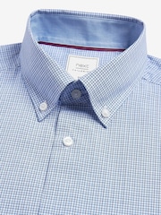 Light Blue/Blue Check/Blue Stripe Regular Fit Easy Care Single Cuff Oxford Smart Shirts 3 Pack - Image 3 of 7