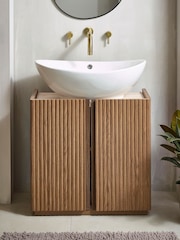 Dark Natural Rib Under Sink Storage Unit - Image 1 of 6