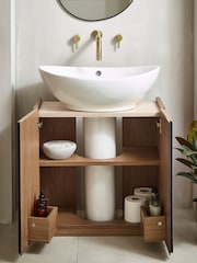Dark Natural Rib Under Sink Storage Unit - Image 2 of 6